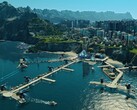 An image showing a futuristic city in Anno 2205.