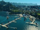 An image showing a futuristic city in Anno 2205.