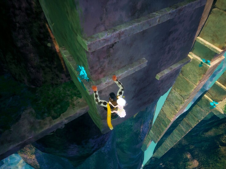 Where the Seeds Fall isn't just about jumping – there's climbing, too. And yes, players carry the child on their back.