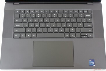 Keyboard and clickpad have had some size changes when compared to the XPS 15 or Precision 5550