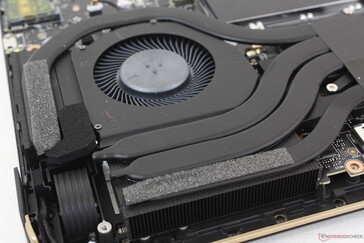 Cooling solution consists of dual ~50 mm fans and six heat pipes