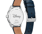 The Citizen FE7097-05W Eco-Drive watch has a navy blue leather strap with a buckle. 