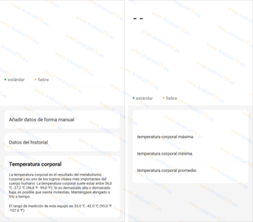 Body temperature data. (Image source: AndroidTR)