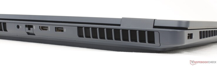 Rear: AC adapter, RJ-45 (1 Gbps), HDMI 2.1, USB-A (10 Gbitps)