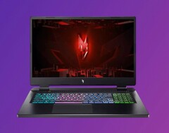 The Acer Nitro 17 (AN17-41) has a 4-zone RGB keyboard. (Image source: Acer, Luke Chesser, edited)