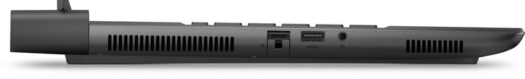 Left side: Gigabit Ethernet, USB 3.2 Gen 1 (USB-A), audio combo