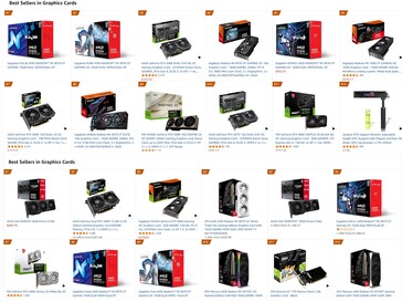 Amazon UK and Germany best selling GPUs (Image source: Screenshot, Amazon UK, Amazon Germany)