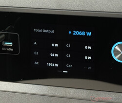 The display provides detailed information