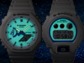 The Casio G-Shock Hidden Glow series takes a bright approach with white and blue aesthetics alongside the lume dials. Pictured from right to left - Casio DW-6900HDS-7A1, and the Casio GA2100HDS-7A. (Image source: Casio)