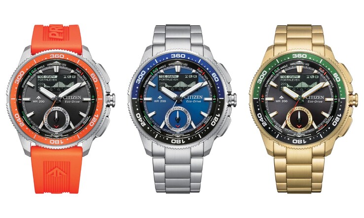 From left to right: the Citizen Promaster WaveTracker JV3000-13E, JV3006-50L and JV3002-51E watches