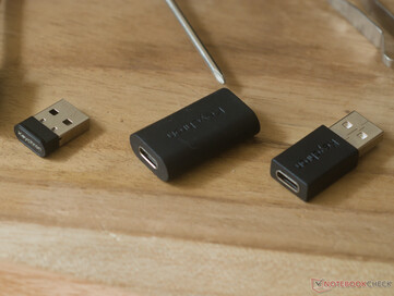 Keychron K3 HE USB-A-to-C adaptors and USB-A dongle