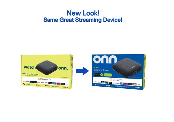The Onn 4K Pro's retail box is now similar to that of the Onn 4K Plus. (Image source: Walmart)