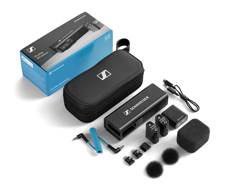The Profile Wireless and everything that comes in the box with it. (Source: Sennheiser)