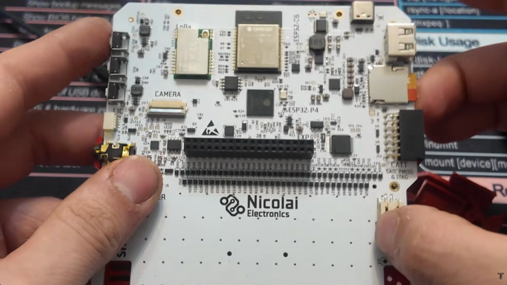 The main logic board (motherboard) of the Tanmatsu LoRa Radio Deck.