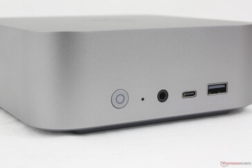Front: Power button, Reset button, 3.5 mm headset, USB-C (10 Gbps), USB-A 3.2 (10 Gbps)
