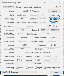 GPU-Z: Intel HD Graphics 500