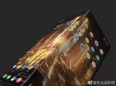 While folded, the smartphone would essentially have a front and a rear display. (Source: Weibo)