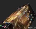 While folded, the smartphone would essentially have a front and a rear display. (Source: Weibo)