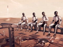 Tesla Optimus robots deployed for construction work on Mars. (Image source: SpaceX)