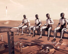 Tesla Optimus robots deployed for construction work on Mars. (Image source: SpaceX)