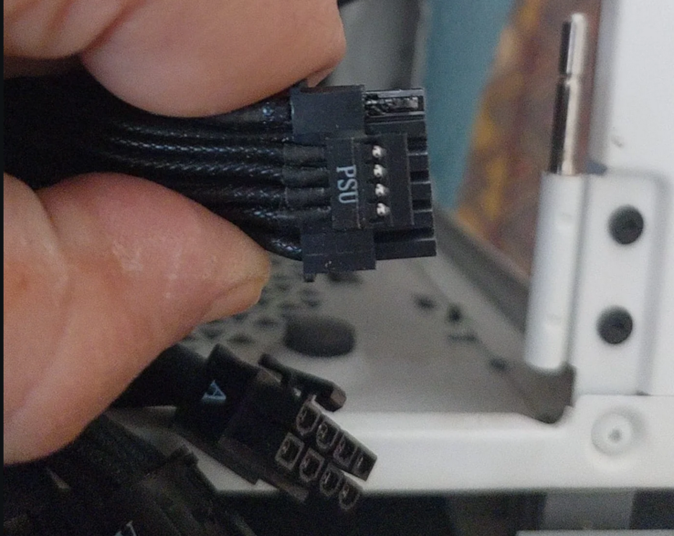 RTX 5080 melted PSU cable (image source: Reddit, edited)