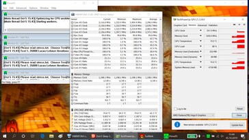 System information at the start of a FurMark and Prime95 stress test