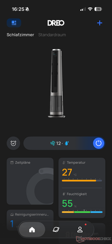 Overview in the Dreo App