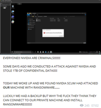 Nvidia hack. (Image source: @S0ufi4n3)