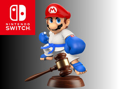 A fighting Mario showed above judge&#039;s gavel (Image source: Nintendo of America with edits)
