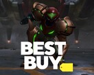 Samus from Metroid Prime 4: Beyond shown with Best Buy logo (Image source: Nintendo of America, Best Buy with edits)