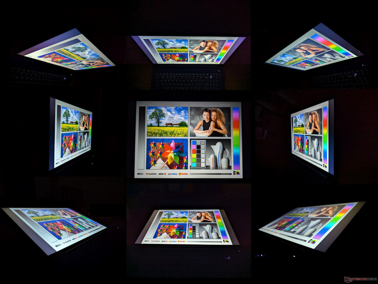 Wide IPS viewing angles. Colors and contrast degrade if viewing from more extreme angles