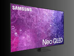 Samsung 85 inch QN90C QLED TV at angle (Image source: Best Buy)
