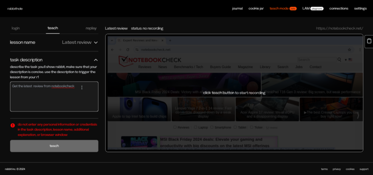 "Get the latest review from notebookcheck" is the prompt