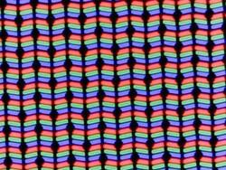 The LC display uses a classic RGB sub-pixel matrix consisting of a red, a blue and a green light-emitting diode.
