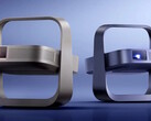 The Elfin Flip 4K (left) and Flip Laser projectors fold up into a compact vertical unit for storage.