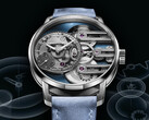 The Armin Strom Gravity Equal Force Ultimate Sapphire Blue (pictured) has a 41mm stainless-steel case which houses a transparent sapphire dial plate. (Image source: Armin Strom)