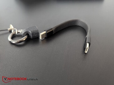 ...a very fast, short USB-C cable for data and power (up to 240 W)