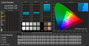 after calibration: CalMAN ColorChecker