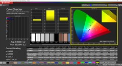 CalMAN ColorChecker (profile: Native, target color space: P3)