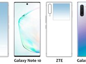 The new "ZTE phone" up against Galaxy Note 10 renders. (Source: MobielKopen)