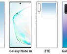The new "ZTE phone" up against Galaxy Note 10 renders. (Source: MobielKopen)