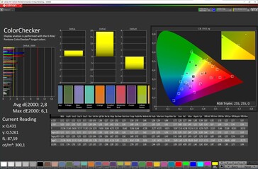 Color accuracy (target color space: sRGB; profile: Standard, adjusted color balance)