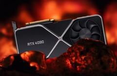 The purported TGP of the GeForce RTX 4090 is a temperature-raising 600 W. (Image source: Nvidia (RTX 3090)/Unsplash - edited)