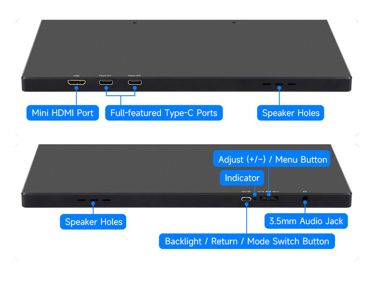 Luckfox 16-inch 4K portable touch monitor: Interfaces