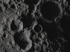 The Shackleton Crater at the Moon's south pole (Image source: NASA; cropped)
