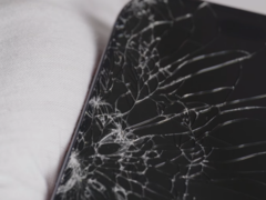 The display of the iPhone 17 Pro (pictured) shattered on the first drop attempt, though it kept functioning normally after that. (Image source: Allstate Protection Plans/YouTube)