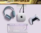 Apple advertises the new Mac mini with Sony's DualSense controller. (Image source: Apple)