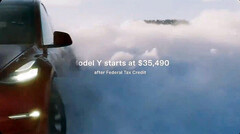 New Model Y ad touts the winter price drop (image: Tesla/X)