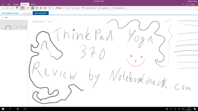 Testing the digitizer with OneNote