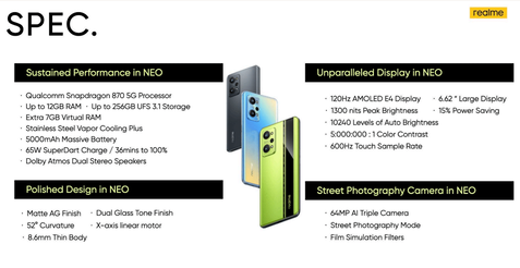 Realme GT Neo 2 5G - Specifications. (Image Source: Realme)